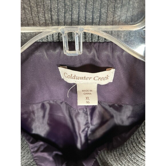 Coldwater Creek Women's Size XL Purple Puffer Vest W/Knitted High Collar - EUC - Picture 2 of 4